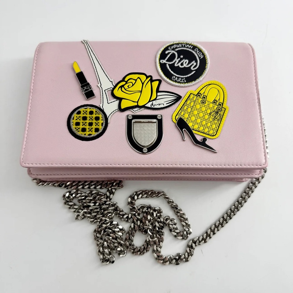 Christian Dior Diorama Patch Embellished Leather Wallet on Chain (2016) - Picture 6 of 12